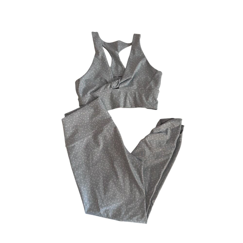 Betsy Johnson Performance Activewear Set Blue Speckled Bra M Leggings L - Picture 2 of 14